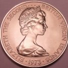 Rare Gem Unc British Virgin Islands 1973 5 Cents~20k Minted~Zenaida Doves~Fr/Shi