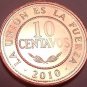 Gem Unc Bolivia 2010 10 Centavos~ESTADO PLURINACONAL DE BOLIVIA~Free Shipping