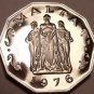 Massive Rare Proof Malta 1976 50 Cents~The Great Seige Monument~26k Minted~Fr/Sh