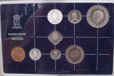 Gem Unc Netherlands Antillies 1985 8 Piece Mint Set~24,000 Minted~Free Shipping