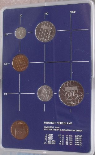 GEM UNCIRCULATED NETHERLANDS MINT ISSUED 1982 6 PIECE SET~SCARCE~FREE SHIPPING~