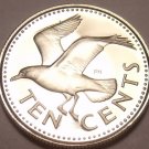 Rare Proof Barbados 1974 10 Cents~Only 36,000 Made~Bonaparte Tern~Free Shipping