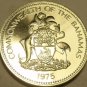 Rare Proof Bahamas 1975 25 Cents~Bahamian Sloop~Only 29k Minted~Free Shipping