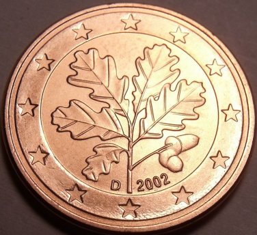 GEM UNC 2002-D GERMANY 5-EURO CENTS OAK LEAVES MUNICH MINT~FREE SHIPPING~
