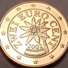 BU 2002 AUSTRIA 2-EURO CENTS~FLOWER COIN~FREE SHIP INC~