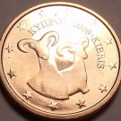 Gem Uncirculated Cyprus 2008 2 Euro Cents~Double Ram~Free Shipping