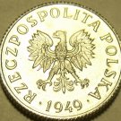 GEM UNC POLAND 1949 1 GROSZ ONLY YEAR EVER MINTED FR/SH GEM UNC POLAND 1949 1 GROSZ ONLY YEAR EVER MINTED FR/SH
