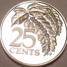 PROOF TRINIDAD & TOBAGO 1974 25 CENTS~CHACONIA~14K MINTED~FREE SHIPPING~