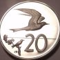 Large Proof Cook Islands 1974 20 Cents~Fairy Tern~7,300 Minted~Free Shipping
