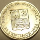 Gem Uncirculated Venezuela 1965-I 25 Centimos~Head Of Bolivar~Free Shipping