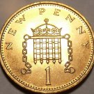 Brilliant Unc Great Britain 1971 New penny~1st Year Ever Minted~Free Shipping