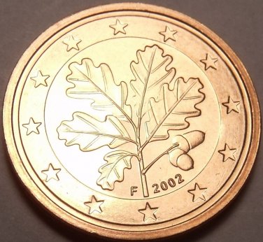 Gem Unc Germany 2002-D 2 Euro Cents~Oak Leaves~Free Shipping