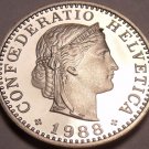 Rare Proof Switzerland Proof 1988-B 10 Rappen~Only 9,000 Minted~Free Shipping
