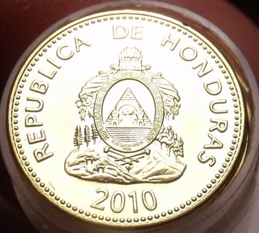 Gem Unc Roll (40 Coins) Honduras 2010 5 Centavo Coins~Brass~Free Shipping