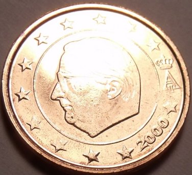 GEM UNC 2000 BELGUIM 2 EURO CENTS SUPER DESIGN FREE SHI