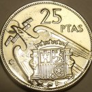 Large Unc Spain 1957(70) 25 Pesetas~Edge Incription~Una Grande Libre~Free Ship*
