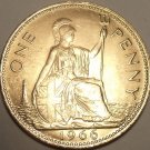 Huge Gem Unc Great Britain 1966 Penny~See Our UK Coins~Excellent~Free Shipping