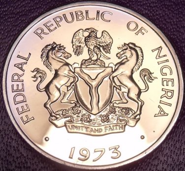 Rare Proof Nigeria 1973 5 Kobo's~1st & Only Year In Proof~Cocoa Beans~Free Ship