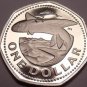 HUGE PROOF BARBADOS 1975 DOLLAR~FLYING FISH~20K MINTED~FREE SHIPPING~