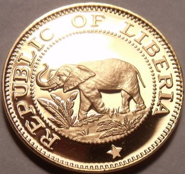 Rare Proof Liberia 1970 Cent~Elephant Coin~3,464 Minted~Free Shipping