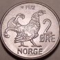 Gem Unc Norway 1972 2 Ore~Moor Hen~Last Year Ever Minted~Free Shipping~