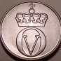 Gem Unc Norway 1972 2 Ore~Moor Hen~Last Year Ever Minted~Free Shipping~