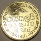 Gem Cameo Proof Ceylon 1971 Rupee~Last Year Ever Minted~Only 20,000 Minted~Fr/Sh