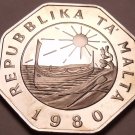 Huge Rare Proof Malta 1980 25 Cents~Only 3,451 Minted~Fantastic~Free Shipping~ Huge Rare Proof Malta 1980 25 Cents~Only 3,451 Minted~Fantastic~Free Shipping~
