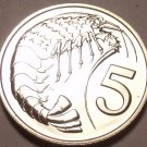 PROOF CAYMAN ISLANDS 1975 5 CENTS~PRAWN~FREE SHIPPING~
