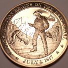 1817~WORK STARTS ON ERIE CANAL~ERA OF GOOD FEELINGS~FRANKLIN BRONZE~FREE SHIP~ 1817~WORK STARTS ON ERIE CANAL~ERA OF GOOD FEELINGS~FRANKLIN BRONZE~FREE SHIP~