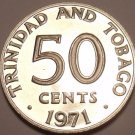 PROOF TRINIDAD & TOBAGO 1971 50 CENTS~12 MINTED~FR/SHIP PROOF TRINIDAD & TOBAGO 1971 50 CENTS~12 MINTED~FR/SHIP