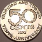 Proof Trinidad & Tobago 1972 50 Cents~10th Anniversary Of Independence~Free Ship