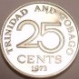 PROOF TRINIDAD & TOBAGO 1973 25 CENTS~~NICE~~FREE SHIP~
