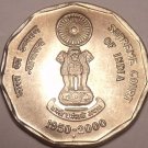SUPER GEM UNC INDIA 2000 SUPREME COURT 2 RUPEES~FR/SHIP