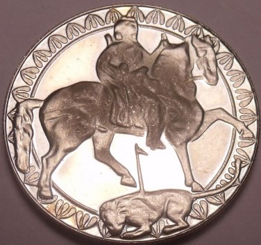 Large Proof Bulgaria 1981 2 Leva~Equestrian Rider 1,300th Anniversary~Free Ship