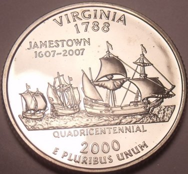 Cameo Proof 2000-S Virginia State Quarter~See All Our Proof Coins~Free Shipping~