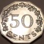 Rare Massive Cameo Proof Malta 1980 50 Cents~Great Siege~3,451 Minted~Free Ship