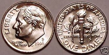2006-D GEM BU ROOSEVELT DIME~WE HAVE UNC DIMES~FREE SHI