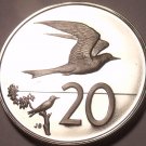 LARGE PROOF COOK ISLANDS 1975 20 CENTS~FAIRY TERN~FREE SHIPPING~