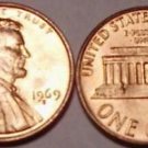 BRILLIANT UNCIRC 1969-S LINCOLN CENT~FREE SHIPPING~