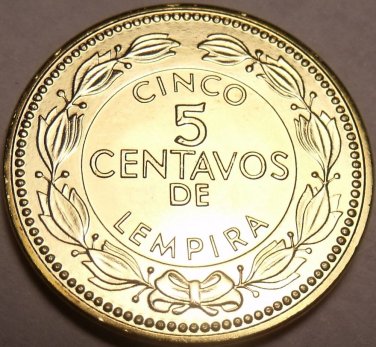 Gem Choice Uncirculated Honduras 20105 Centavos~Brass Coin~Free Shipping