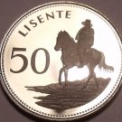 RARE PROOF LESOTHO 1979 50 LISENTE~1ST YEAR~EQUESTRIAN AND RIDER~FREE SHIPPING~