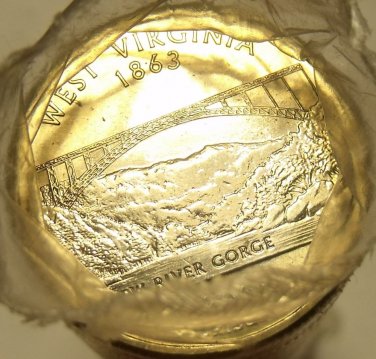 GEM UNCIRCULATED SEALED ROLL WEST VIRGINIA 2005-P STATE QUARTERS~FREE SHIPPING~