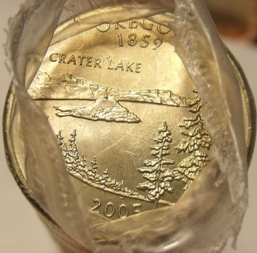 GEM UNCIRCULATED SEALED ROLL OREGON 2005-P STATE QUARTERS~FREE SHIPPING~