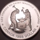 Silver Cameo Proof Canada 1988 Iron Works Dollar~Only 255,013 Minted~Free Ship Silver Cameo Proof Canada 1988 Iron Works Dollar~Only 255,013 Minted~Free Ship
