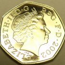 Cameo Proof Great Britain 2002 50 Pence~Only 100,000 Minted~Free Shipping