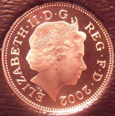 Cameo Proof Great Britain 2002 Penny~Crowned Portcullis~Free Shipping