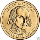 UNC JOHN MADISON 2007-P PRESIDENTIAL DOLLAR~FREE SHIP