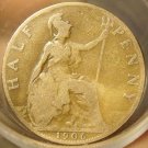 FULL ROLL(20) CIRCULATED OLD GREAT BRITAIN HALF PENNYS~1902-1919~FREE SHIPPING~