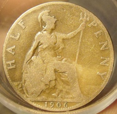 FULL ROLL(20) CIRCULATED OLD GREAT BRITAIN HALF PENNYS~1902-1919~FREE SHIPPING~